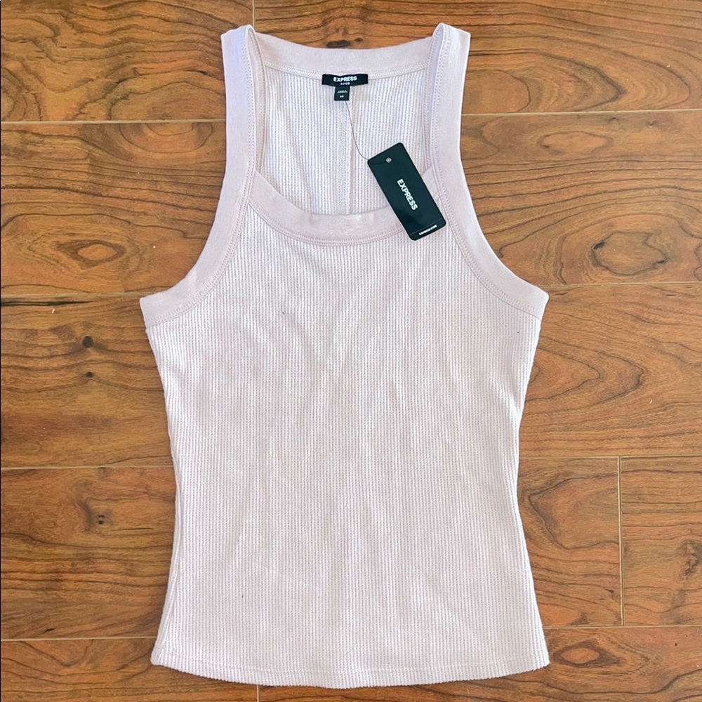NWT Express Mauve Waffle Print Racerback Tank Top Shirt